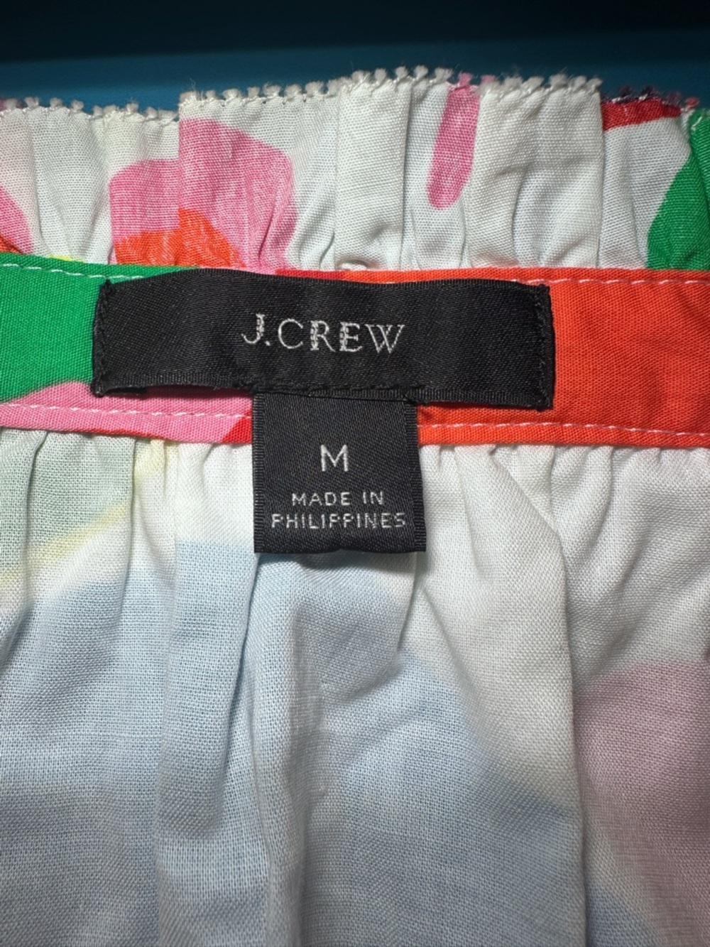 J. Crew Pink Yellow Blue Green Floral Waistband Skirt with Pockets Summer Fun M - Picture 2 of 8